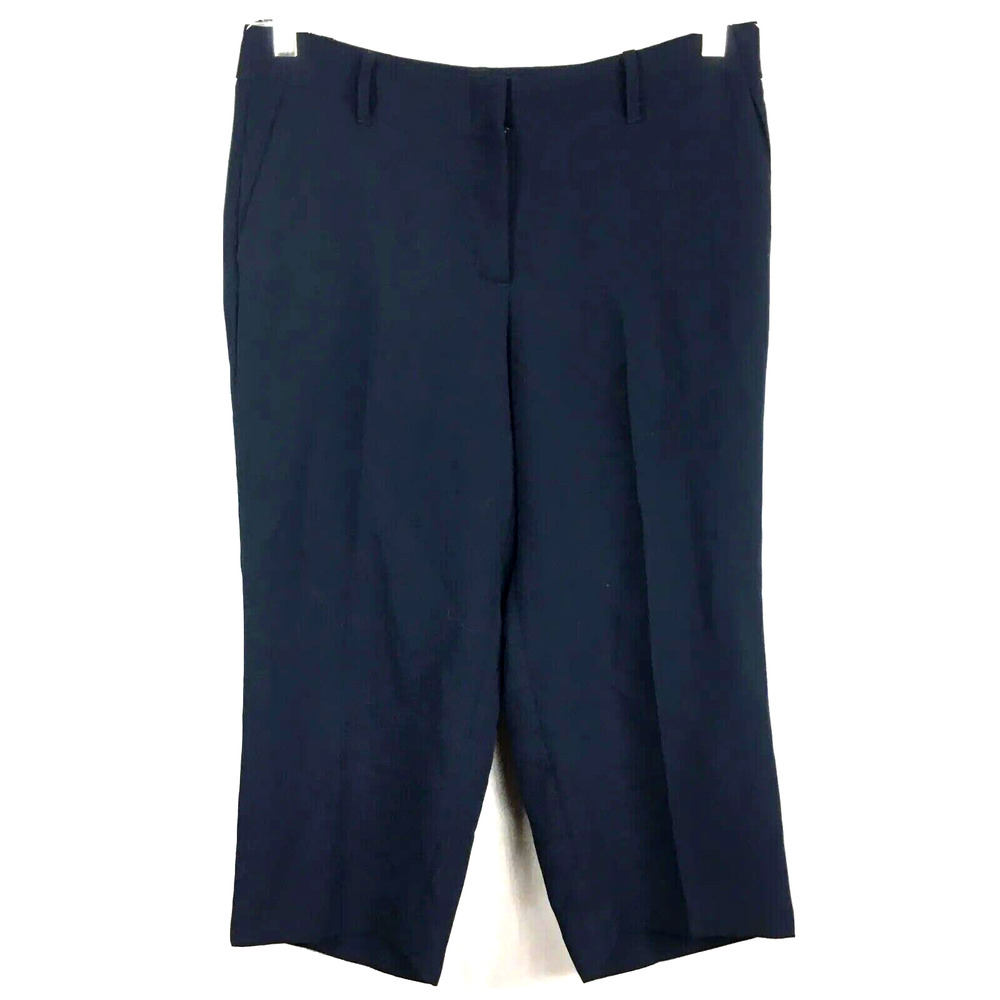 Talbots Pants Womens Sz 10P Petite Navy Blue High Rise Crop Career Pockets